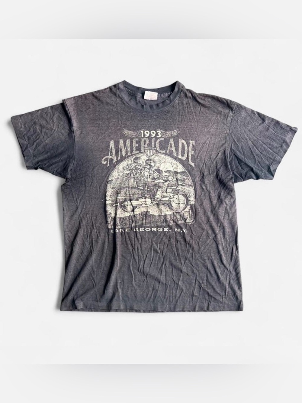 Vintage 90’s Americade Lake George motorcycle tee Sz XL Hanes 50/50 made in 🇺🇸